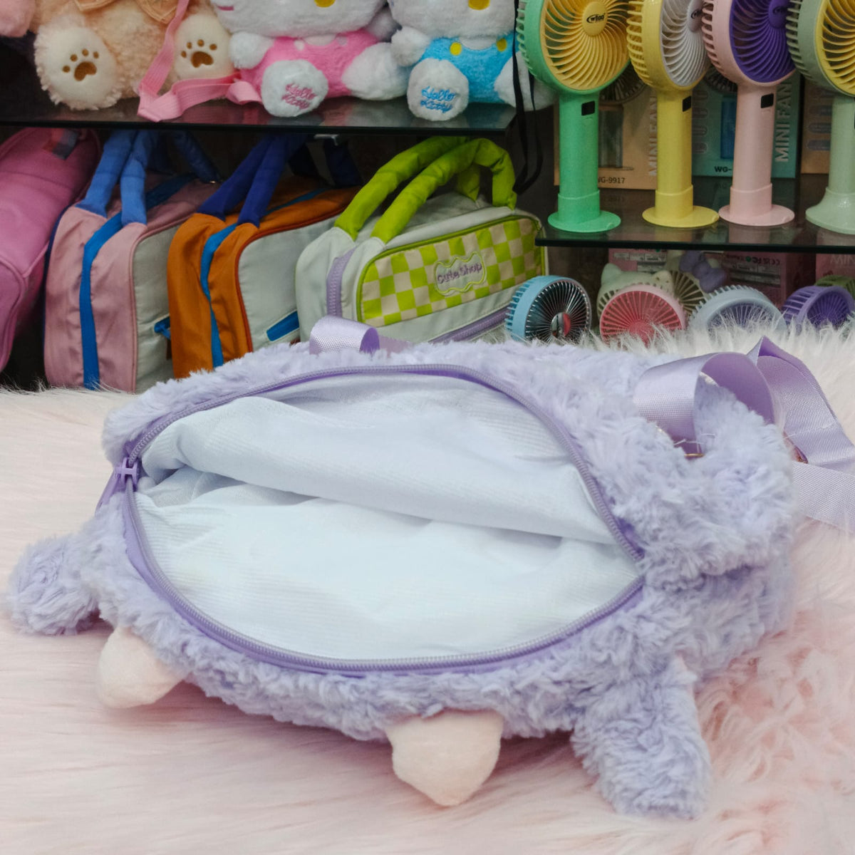Cute Plush Sheep Kids Backpack – Soft Fluffy Cartoon Bag (11 × 9 Inches)