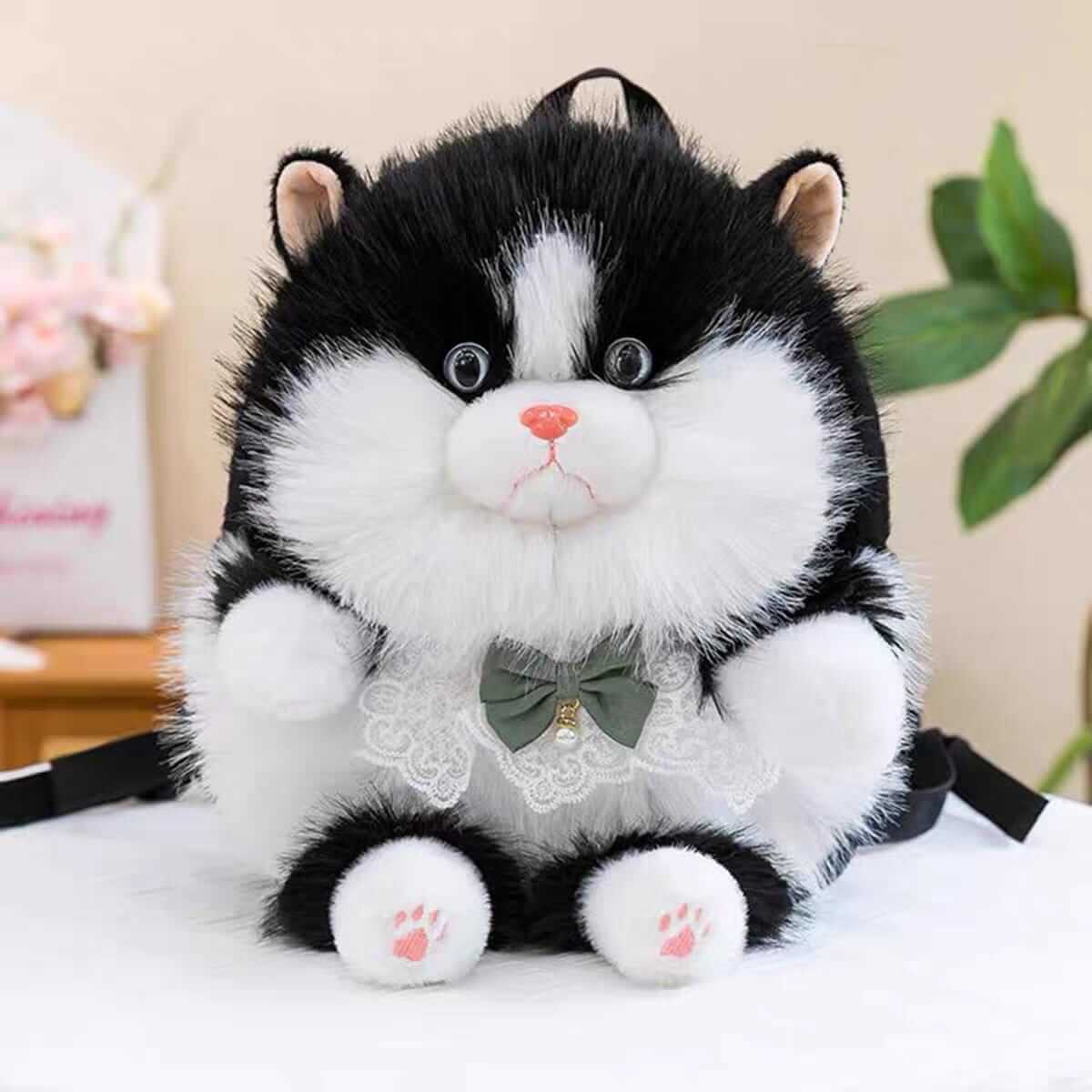 New Plush Fluffy Cat Backpacks for Girls | Cute Soft Furry Cat Bag