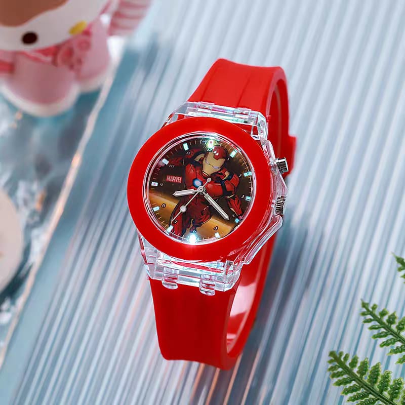 Boys Analog Led Light Wrist Hand Watches With Box